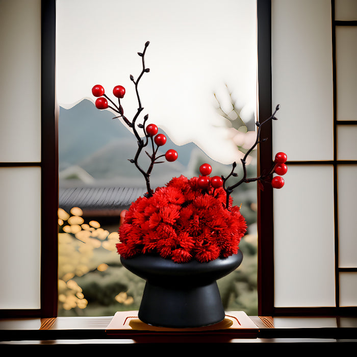 Bulk 9.8" Luxury Classic Flower Bouquet - Ceramic Vase for Restaurant & Bar Wholesale