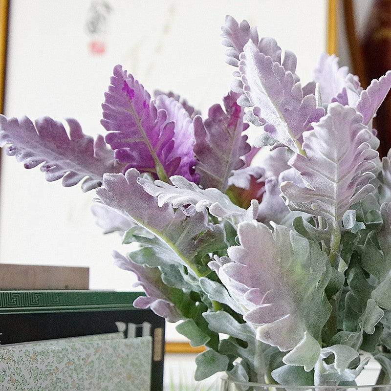 Feuilles d'oreille d'agneau en vrac de 15 pouces Tiges Dusty Miller Tiges de feuillage de séneçon argenté au toucher réel Vente en gros 
