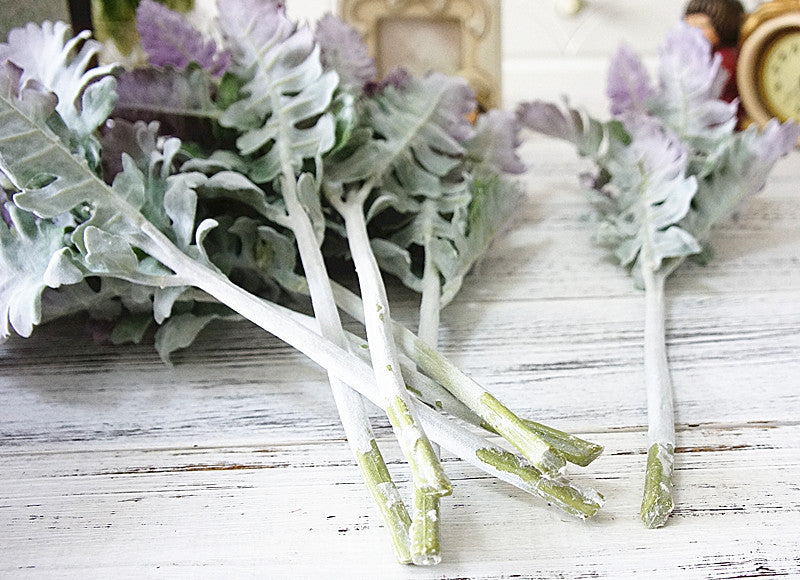 Bulk 15" Lambs Ear Leaves Dusty Miller Stems Real Touch for Home Wedding DIY Floral Arrangement Wholesale