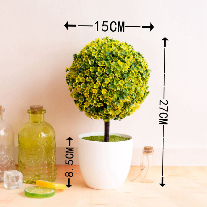 Bulk Artificial Boxwood Topiary Ball Tree UV Resistant Artificial Potted Shrubs Wholesale