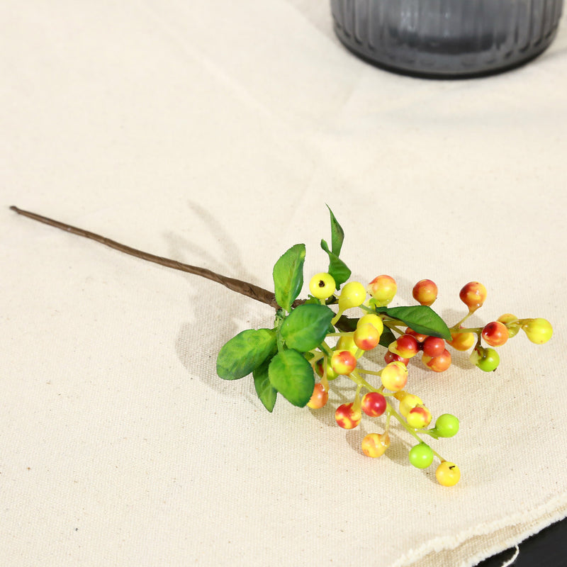 Red Artificial Berry Stem, 9" Plastic Christmas Berries, Perfect for Holiday Decor, DIY Weddings, and Home Styling