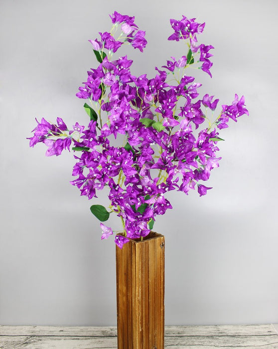Venta al por mayor de flores artificiales de ramas de tallo largo de buganvilla de 47 "a granel