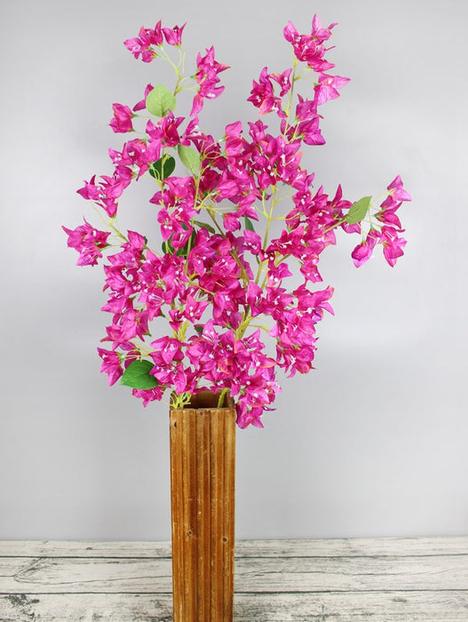 Venta al por mayor de flores artificiales de ramas de tallo largo de buganvilla de 47 "a granel