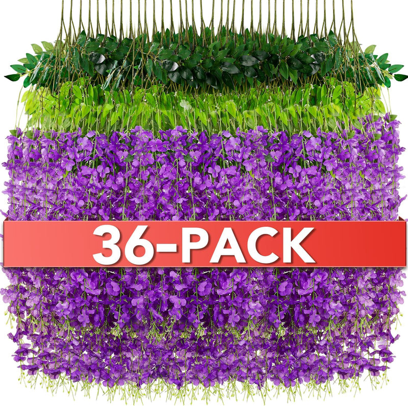 3.6ft Pretty Artificial Wisteria Garland - Lightweight Hanging Flowers for Wedding & Party Decor