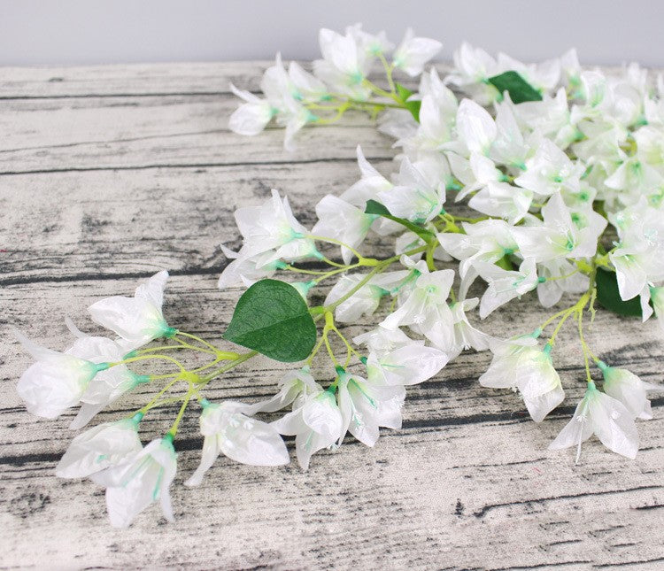 Venta al por mayor de flores artificiales de ramas de tallo largo de buganvilla de 47 "a granel