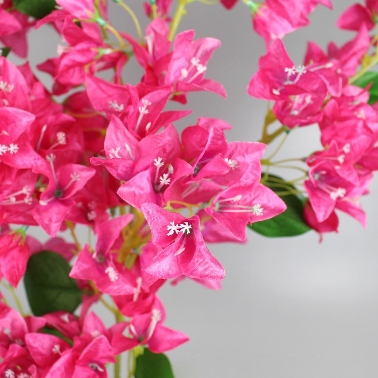 Venta al por mayor de flores artificiales de ramas de tallo largo de buganvilla de 47 "a granel