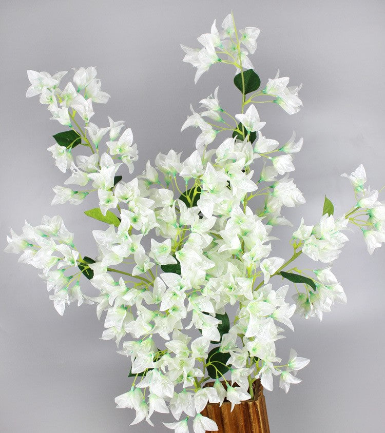 Venta al por mayor de flores artificiales de ramas de tallo largo de buganvilla de 47 "a granel