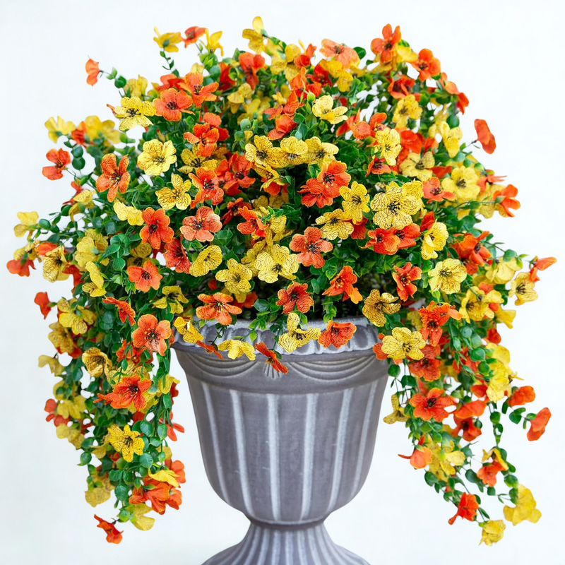 2PCS Realistic Artificial Hanging Flowers - UV & Fade Resistant Outdoor Decor for Porch, Patio & Balcony