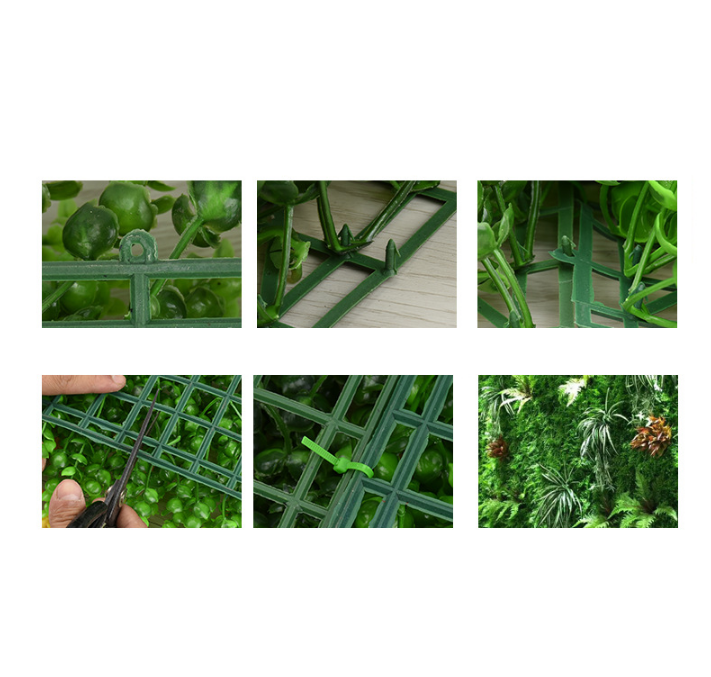 Lot de 12 tapis muraux artificiels en buis toutes saisons, toile de fond verte protégée contre les UV, vente en gros