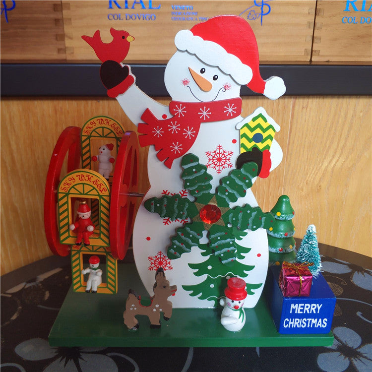 Boîte à musique de Noël en vrac de 9,8 pouces avec ornement musical de table en forme de bonhomme de neige du Père Noël en gros