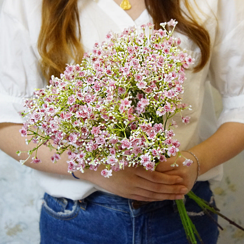 Bouquet de fleurs en soie pour mariage, 19 pouces, tiges de gypsophile, branches, bouquet de fleurs, vente en gros 