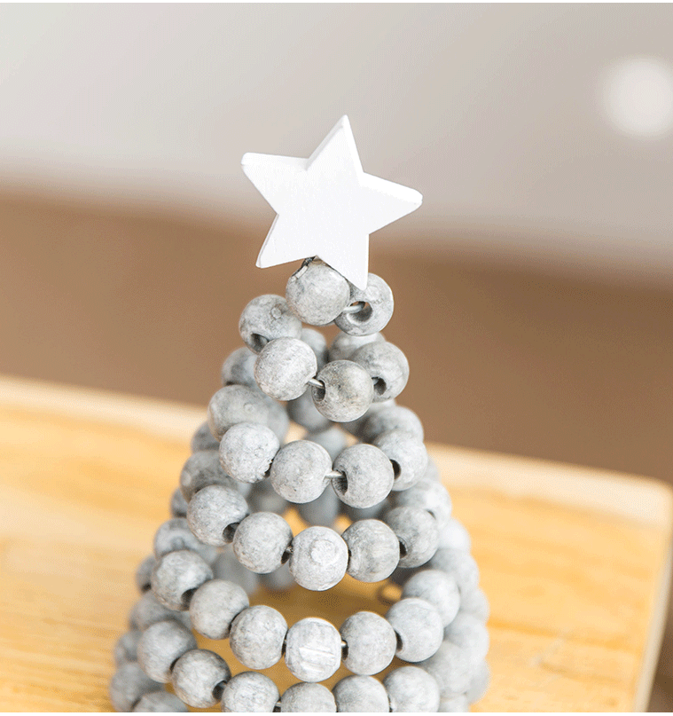 Décoration de table pour sapin de Noël en perles de bois en vrac pour décorations de Noël en gros 