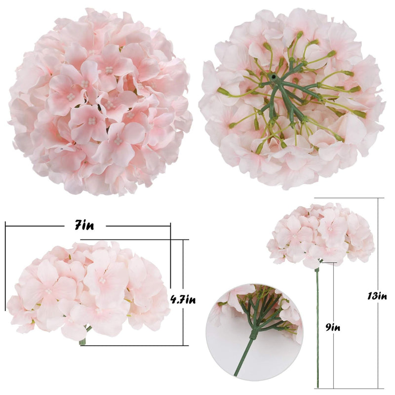 10Pcs Realistic Silk Hydrangea Heads - Beautiful Blueberry Blue Artificial Flowers for Wedding & Home Decor