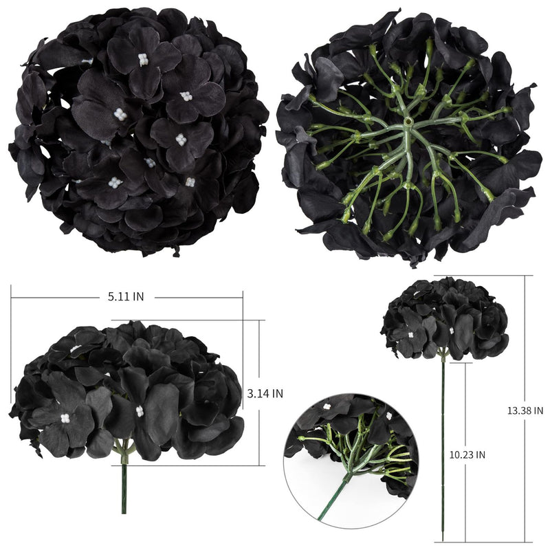 10Pcs Realistic Silk Hydrangea Heads - Beautiful Blueberry Blue Artificial Flowers for Wedding & Home Decor