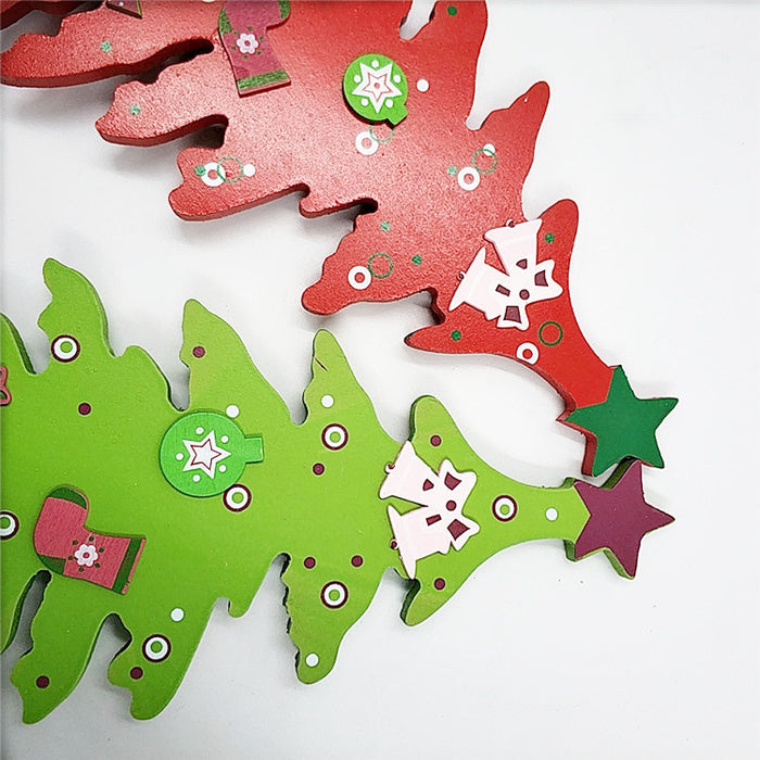 Bulk Cartoon Christmas Tree Ornaments with Bells Gift for Home Shelf Mantel Xmas Party Decor Wholesale