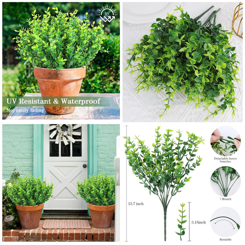 24 Bundles Realistic Artificial Flowers for Outdoor & Indoor Use – Fade-Resistant, Weatherproof Faux Plants for Hanging Planters, Garden, Porch, Wedding & Farmhouse Decor