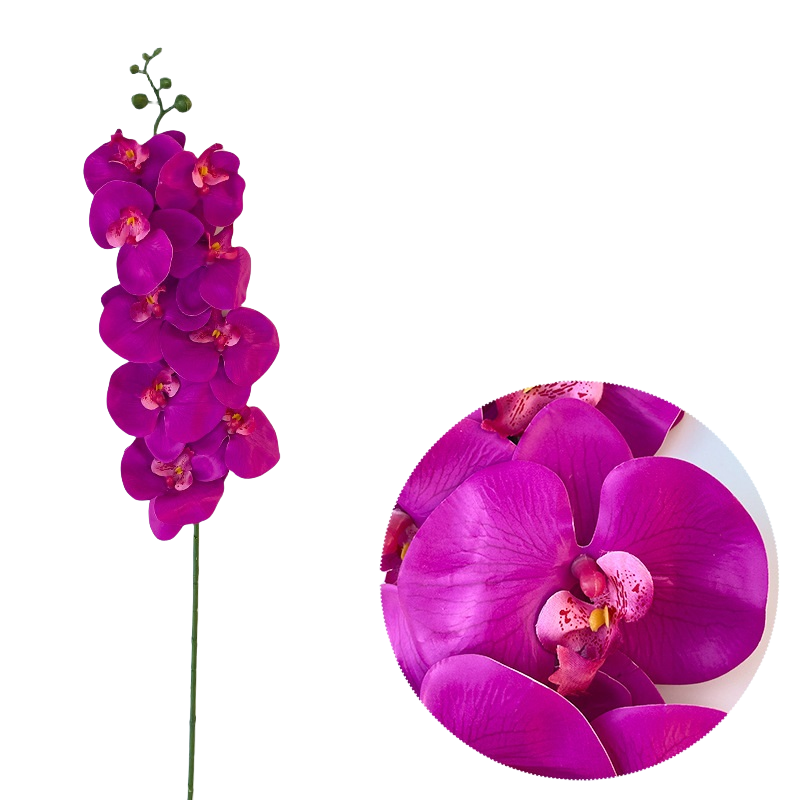 Bulk 50pcs 48 Colors 9 Heads Phalaenopsis Orchid Real Touch Flowers Stems Wholesale