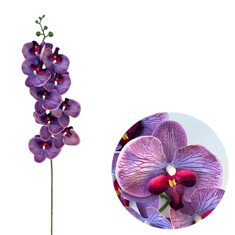 Bulk 50pcs 48 Colors 9 Heads Phalaenopsis Orchid Real Touch Flowers Stems Wholesale