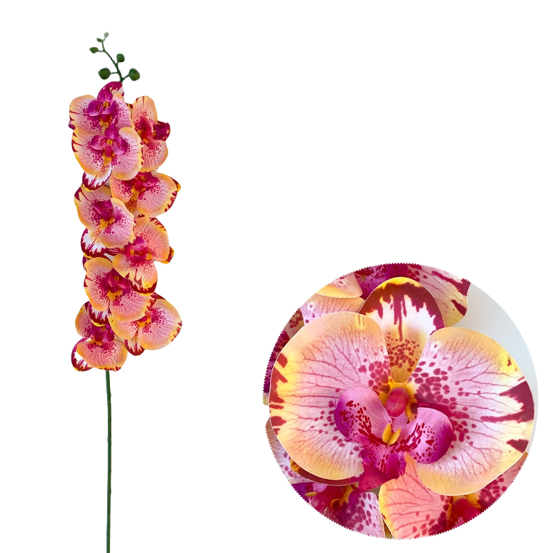 Bulk 50pcs 48 Colors 9 Heads Phalaenopsis Orchid Real Touch Flowers Stems Wholesale