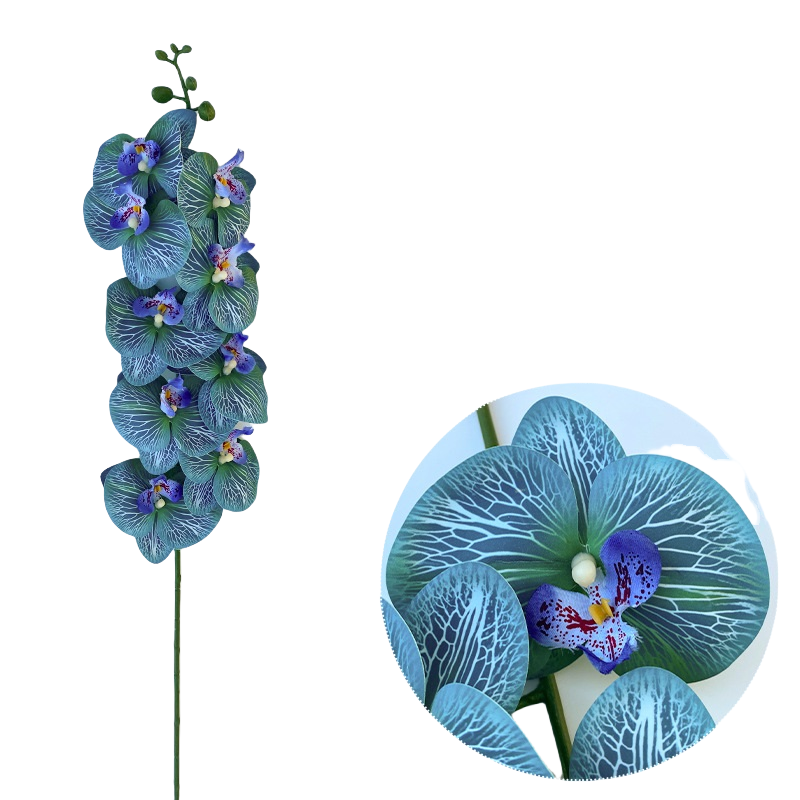 Bulk 50pcs 48 Colors 9 Heads Phalaenopsis Orchid Real Touch Flowers Stems Wholesale