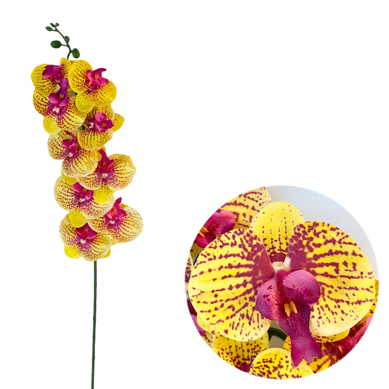 Bulk 50pcs 48 Colors 9 Heads Phalaenopsis Orchid Real Touch Flowers Stems Wholesale