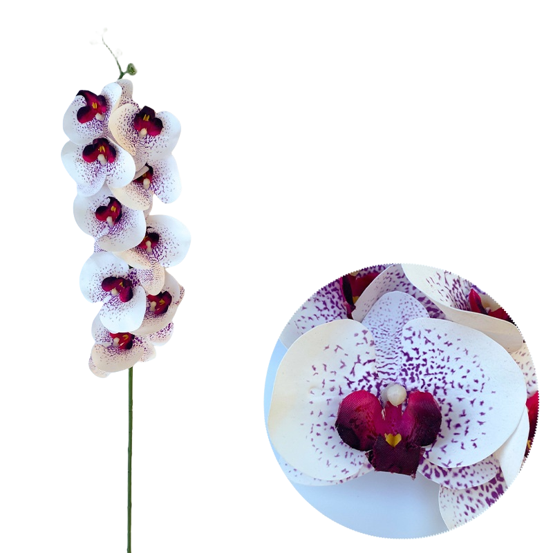 Bulk 50pcs 48 Colors 9 Heads Phalaenopsis Orchid Real Touch Flowers Stems Wholesale