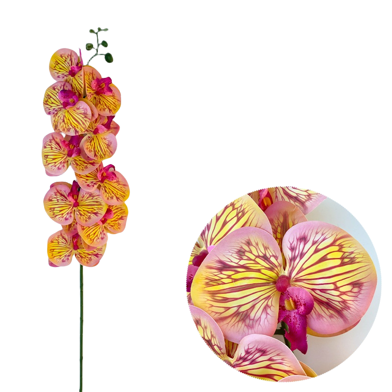 Bulk 50pcs 48 Colors 9 Heads Phalaenopsis Orchid Real Touch Flowers Stems Wholesale