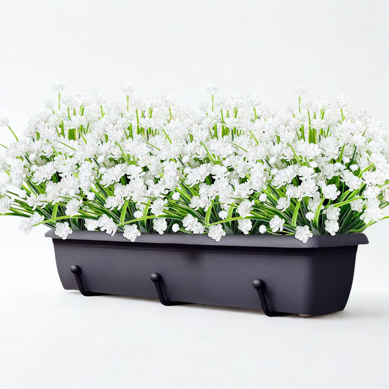 24 Bundles Realistic Artificial Flowers for Outdoor & Indoor Use – Fade-Resistant, Weatherproof Faux Plants for Hanging Planters, Garden, Porch, Wedding & Farmhouse Decor