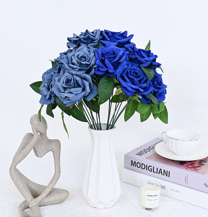 Bulk 20 Colors Tea Rose Bush Bouquet Silk Flowers Artificial Wholesale