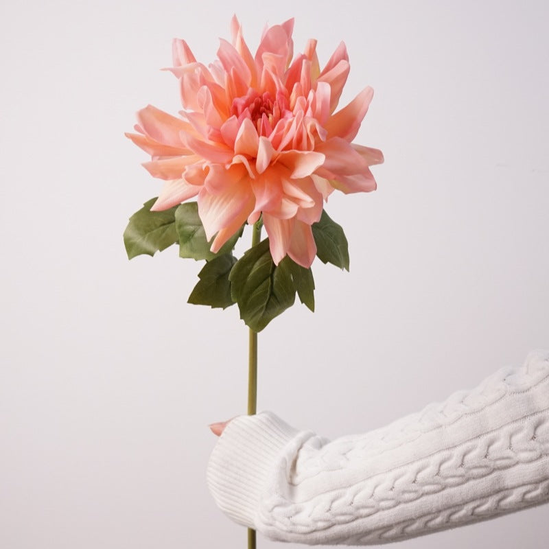 Premium 23.6" Real Touch Dahlia Stem - Lifelike Silk Floral Arrangements for Weddings & Home Decor