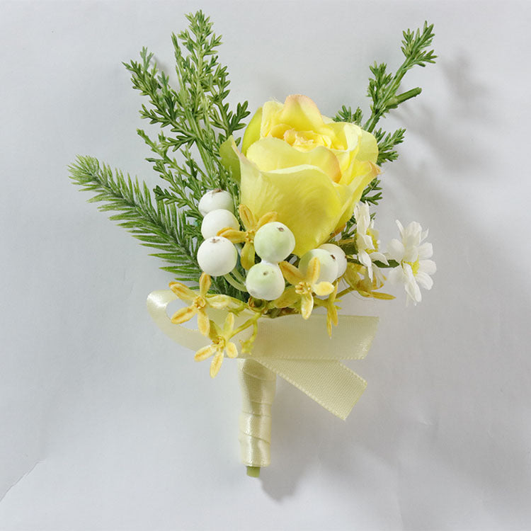 Bulk Yellow Corsage and Boutonniere Rustic Vintage Weddings Proms Wholesale