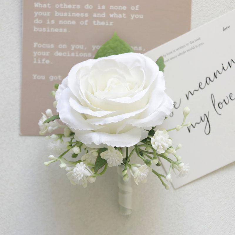 Bulk White Corsage and Boutonniere Rustic Vintage Weddings Proms Wholesale