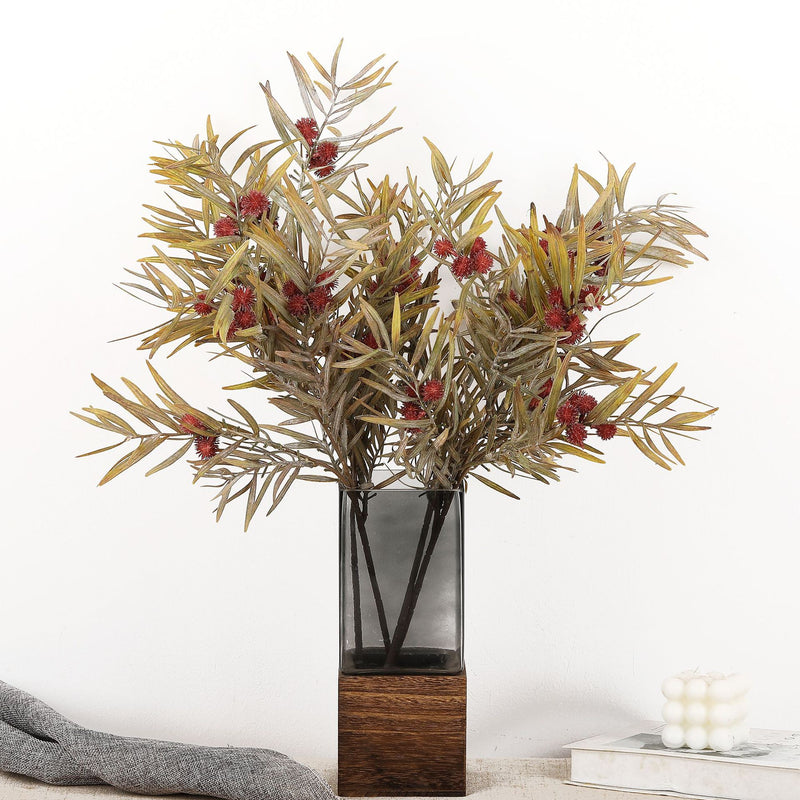 Bulk 21.6" Autumn Hued Artificial Acacia Fruit Branches for Floral Arrangements, Vases, Tabletop & Seasonal Decor