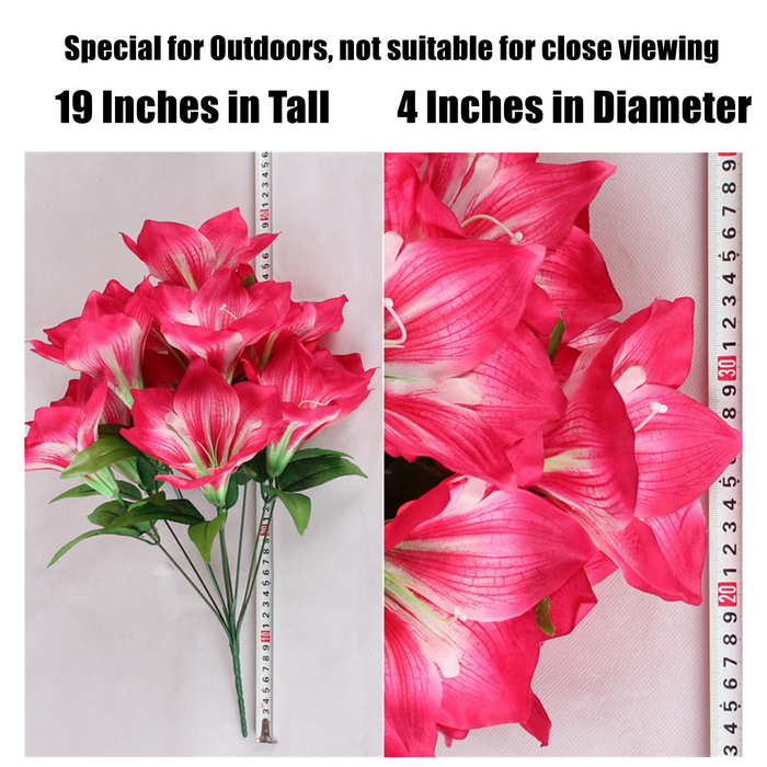 Bulk Amaryllis Bush Artificial Flowers for Outdoors Christmas Cemetery Garden Decoration Wholesale