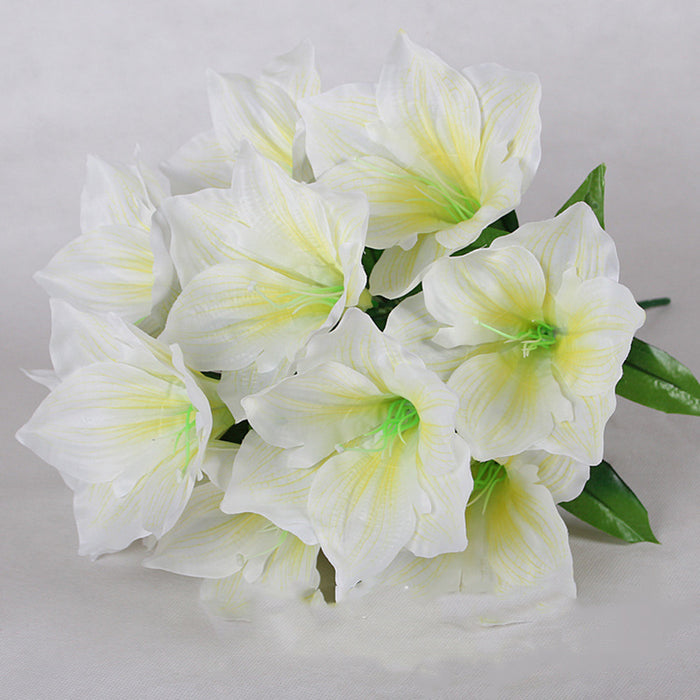 Bulk Amaryllis Bush Artificial Flowers for Outdoors Christmas Cemetery Garden Decoration Wholesale