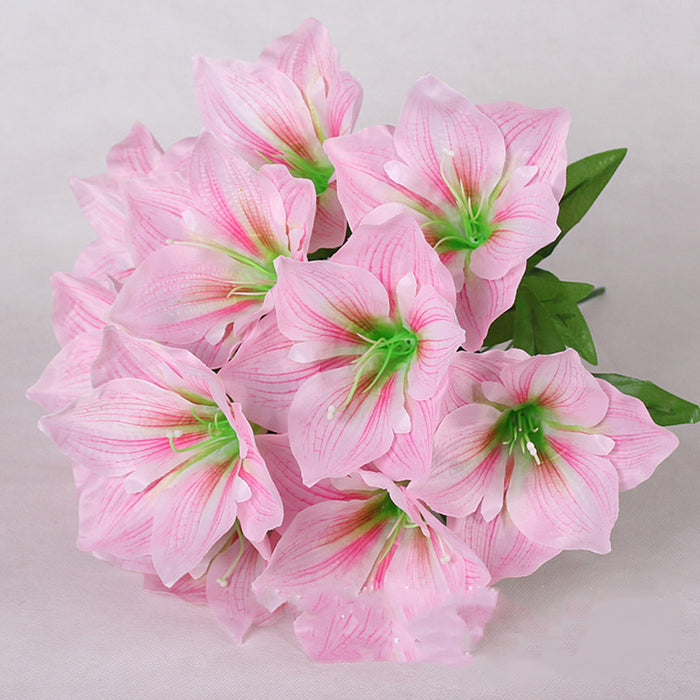 Bulk Amaryllis Bush Artificial Flowers for Outdoors Christmas Cemetery Garden Decoration Wholesale