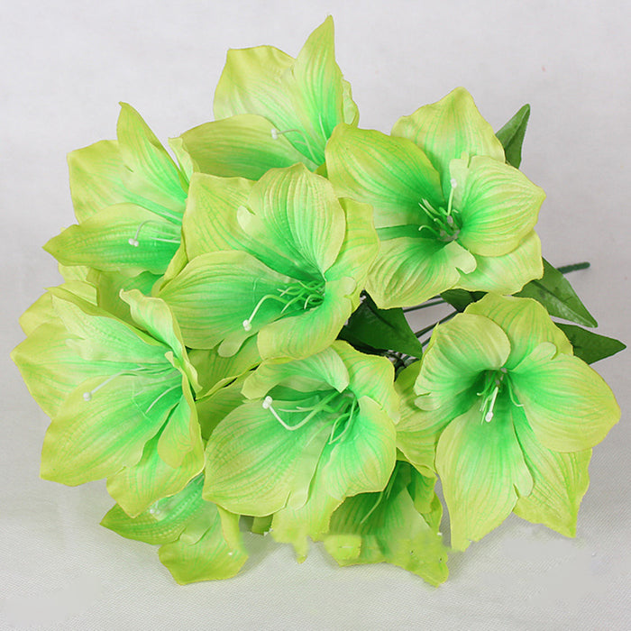 Bulk Amaryllis Bush Artificial Flowers for Outdoors Christmas Cemetery Garden Decoration Wholesale