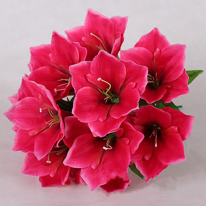 Bulk Amaryllis Bush Artificial Flowers for Outdoors Christmas Cemetery Garden Decoration Wholesale