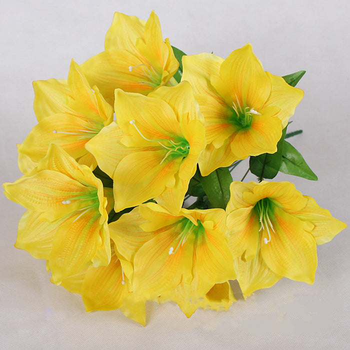 Bulk Amaryllis Bush Artificial Flowers for Outdoors Christmas Cemetery Garden Decoration Wholesale