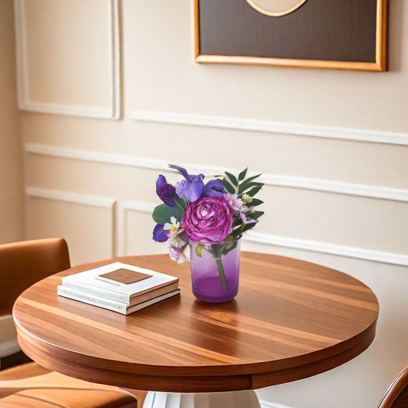 Bulk 8" Amethyst Garden Foliage in Glass Vase Floral Arrangements Wholesale