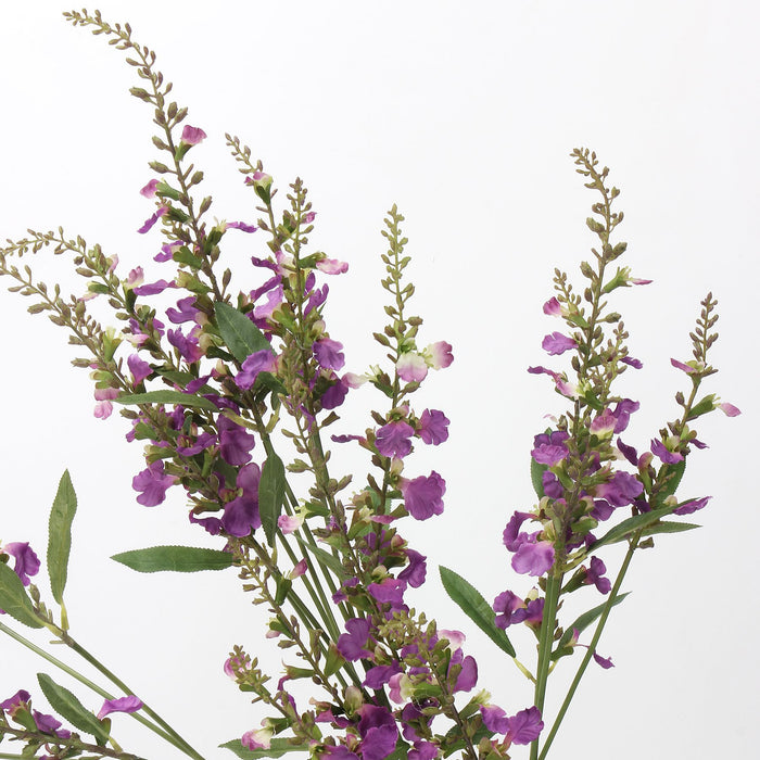 Bulk 26 inches Tall Angelonia Stems Spray Violet Purple Silk Flowers Wholesale