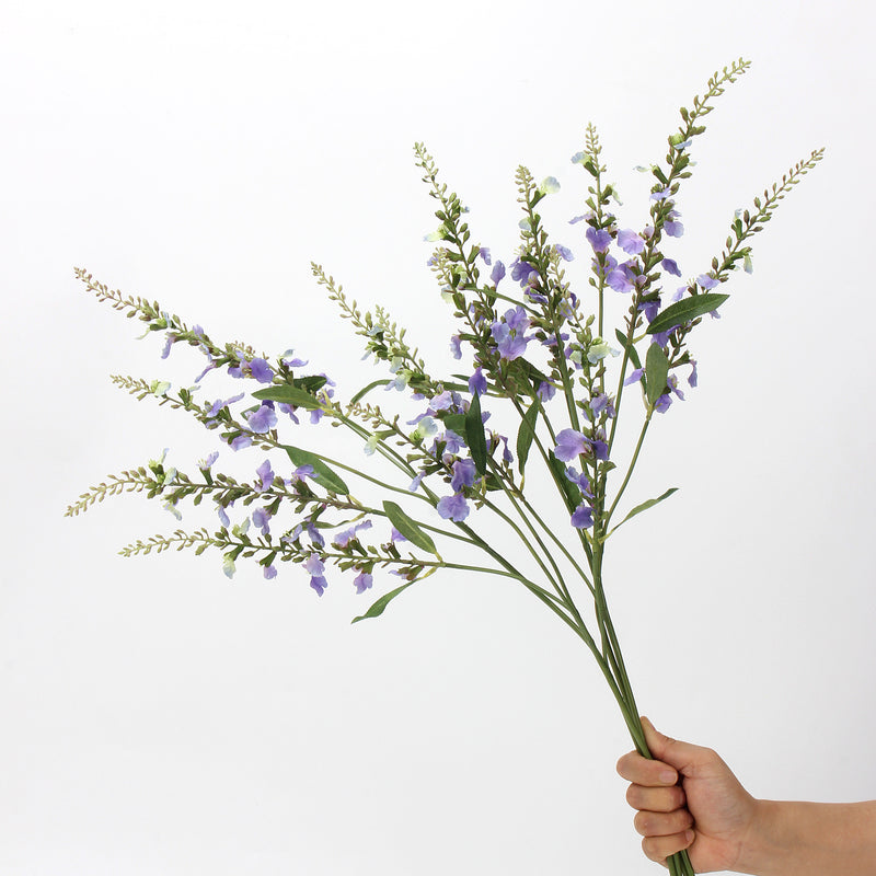 Tiges d'Angélonie en vrac de 26 pouces de hauteur, fleurs en soie violettes en gros 