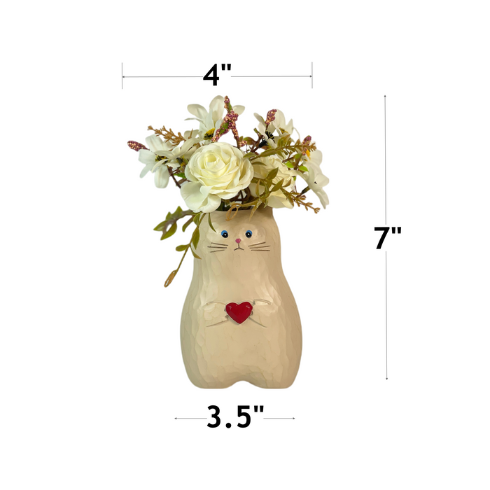 Bulk Exclusive Animal Novelty Cat Planter Artificial Flowers in Cat Pot for Cat Lovers Wholesale