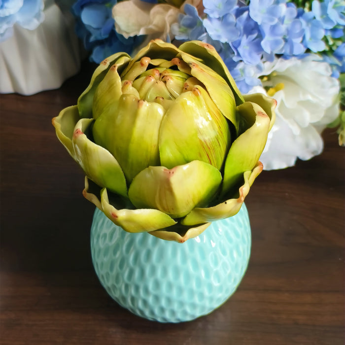 Bulk 6" Faux Artichoke with Vase Floral Arrangements Wholesale