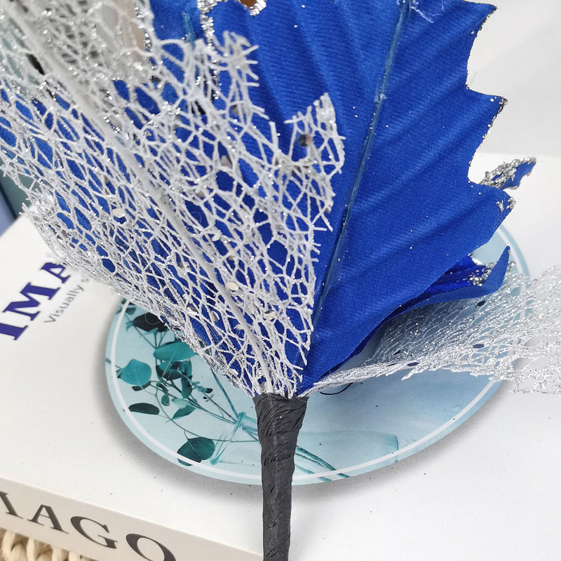 Bulk 5Pcs 10" Large Poinsettia Christmas Glitter Flowers Stems Artificial Floral Christmas Decorations Wholesale