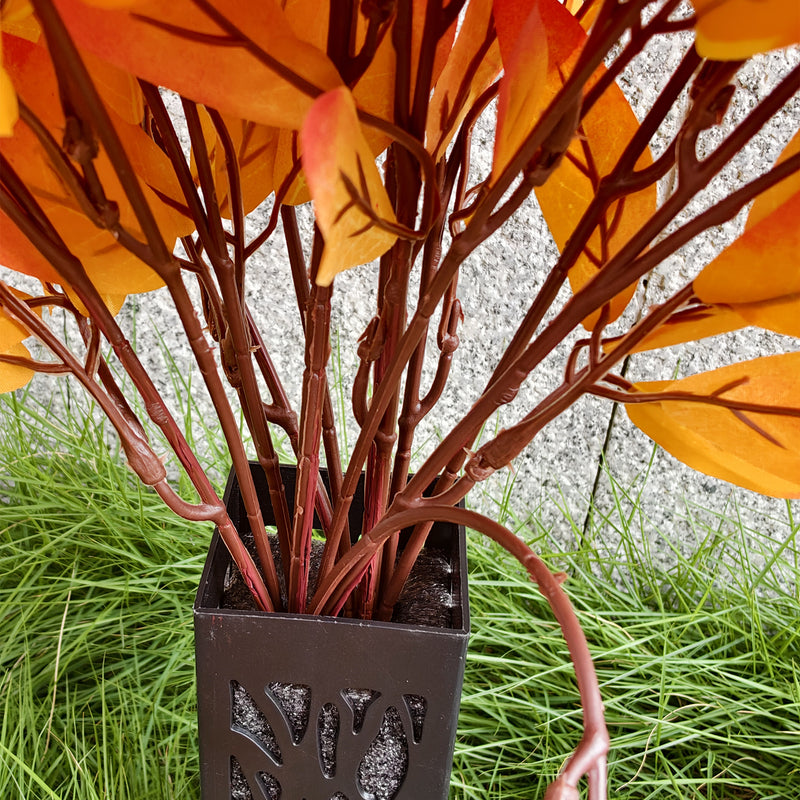 Bulk 24" Artificial Mum Bouquet with Vase 24-Heads Flowers UV Resistant for Outdoor Memorial Wholesale