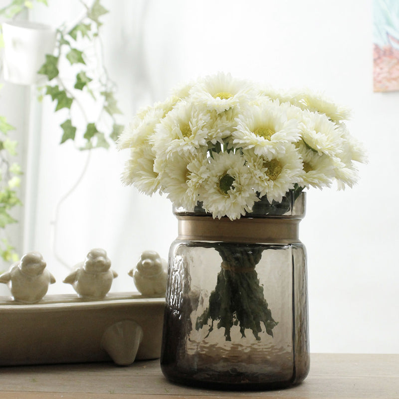 Lot de 10 tiges de marguerites africaines artificielles en vrac de 7,8 pouces, bouquet de fleurs de gerbera, arrangements floraux de table de printemps, vente en gros