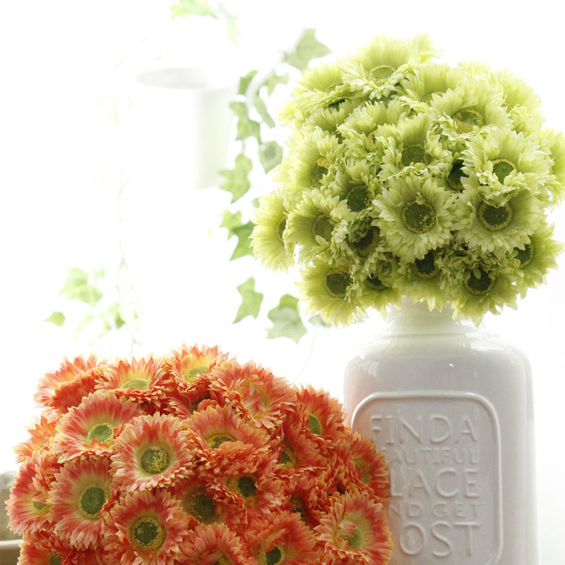 Lot de 10 tiges de marguerites africaines artificielles en vrac de 7,8 pouces, bouquet de fleurs de gerbera, arrangements floraux de table de printemps, vente en gros