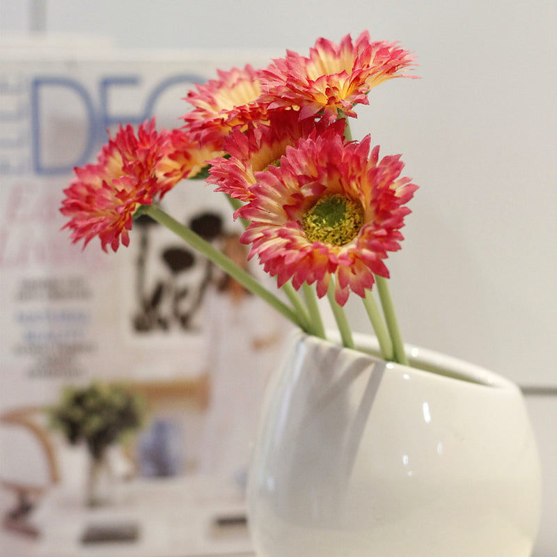 Lot de 10 tiges de marguerites africaines artificielles en vrac de 7,8 pouces, bouquet de fleurs de gerbera, arrangements floraux de table de printemps, vente en gros