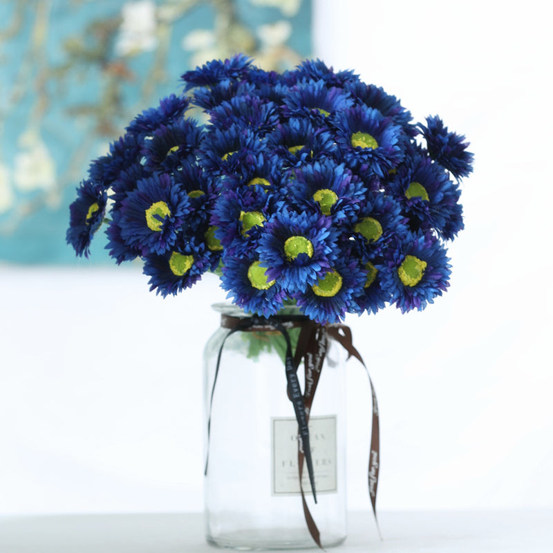 Lot de 10 tiges de marguerites africaines artificielles en vrac de 7,8 pouces, bouquet de fleurs de gerbera, arrangements floraux de table de printemps, vente en gros